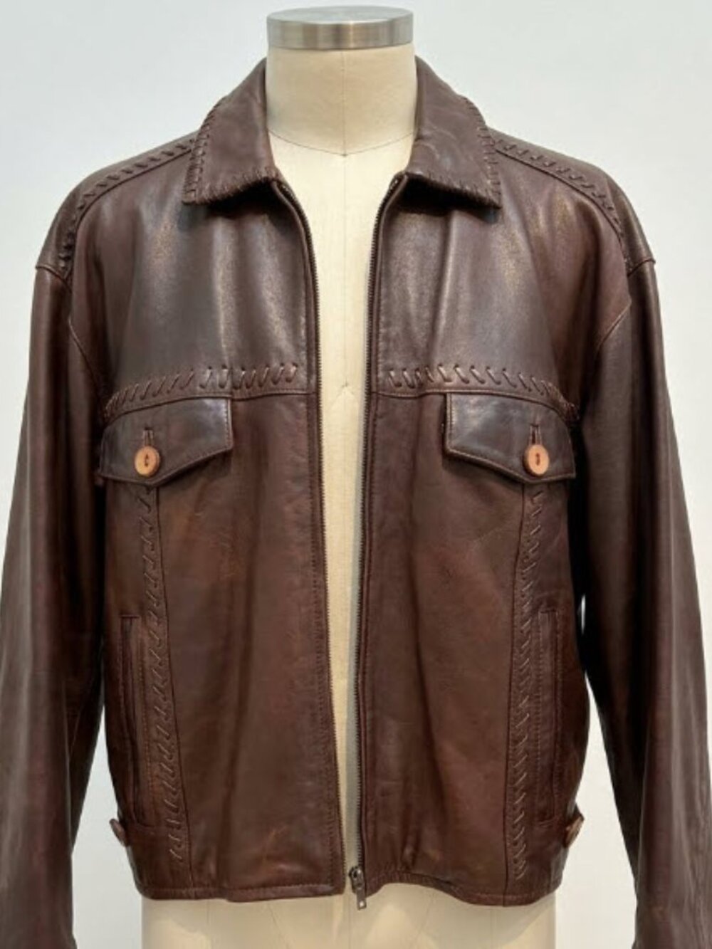 Vintage M.Julian Men's heavy leather jacket